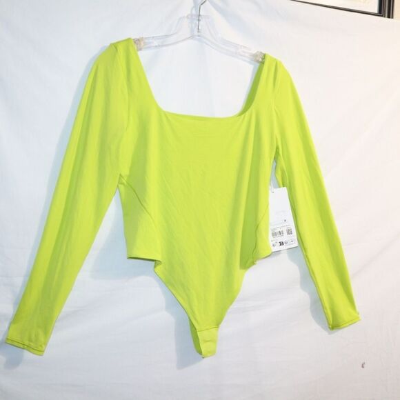 Lululemon Wundermost Nulu Square-Neck Long-Sleeve Bodysuit  Lichen Lime NWT - Picture 12 of 16